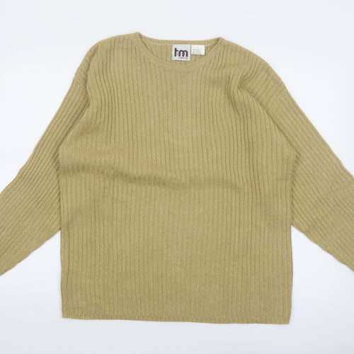 tm Sport Women’s Beige Ribbed Acrylic Knit Pullover Jumper M