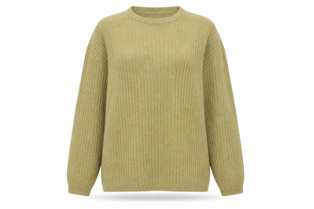 Front view of tm Sport Women’s Beige Ribbed Acrylic Knit jumper M