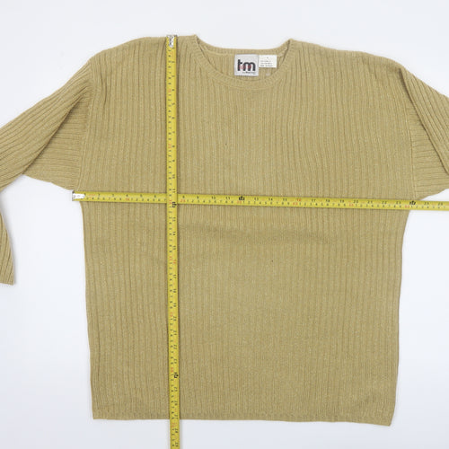 tm Sport Women’s Beige Ribbed Acrylic Knit Pullover Jumper M