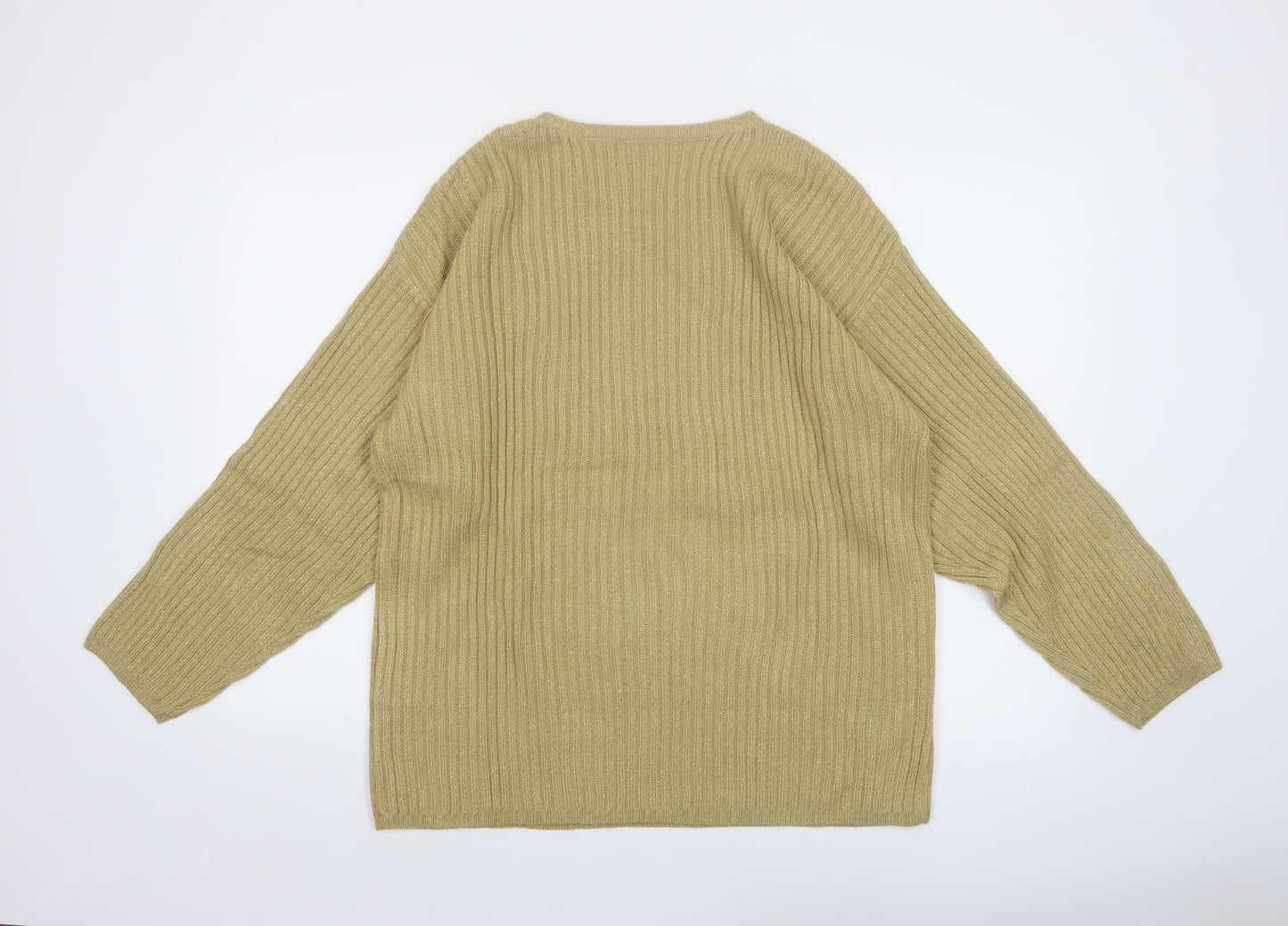 tm Sport Women’s Beige Ribbed Acrylic Knit Pullover Jumper M