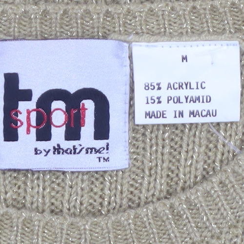 tm Sport Women’s Beige Ribbed Acrylic Knit Pullover Jumper M