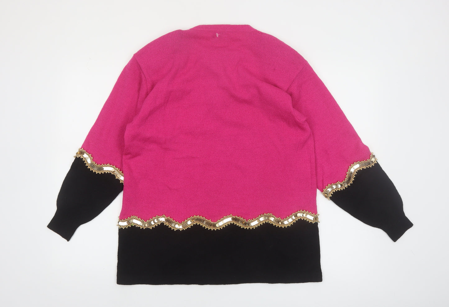 Lawrence Rich Seymour Levy Women's Pink Wool Embellished Jumper M