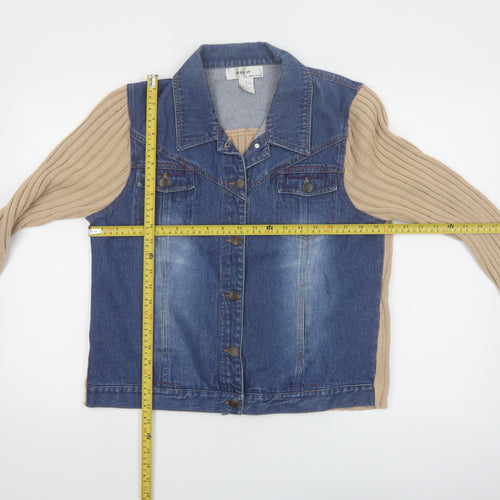 Kikit Maurice Sasson Women’s Blue Denim Cotton Jacket L Long Sleeve