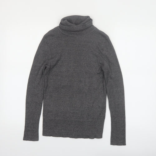 Faded Glory Women's Grey Roll Neck Knit Jumper Size L 12-14