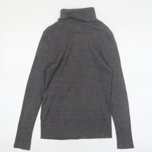 Faded Glory Women's Grey Roll Neck Knit Jumper Size L 12-14