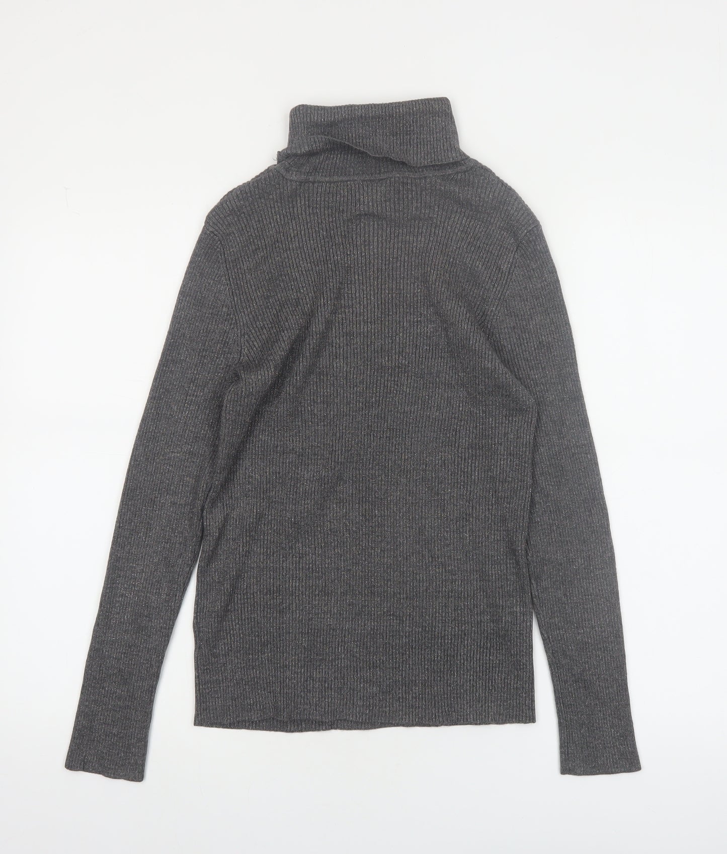Faded Glory Women's Grey Roll Neck Knit Jumper Size L 12-14