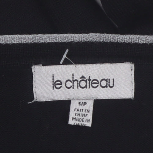 Le Chateau Men's Black Argyle Wool Blend V-Neck Jumper Size S