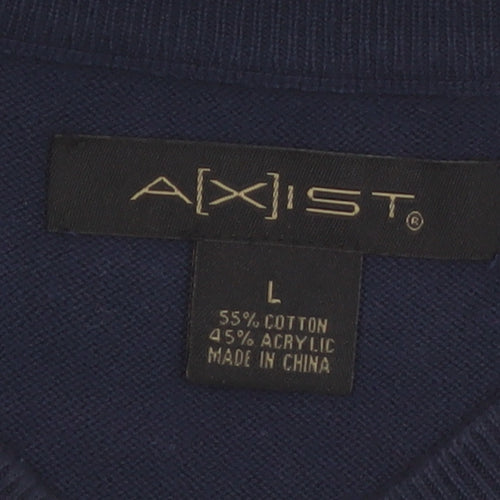 AXIST Men's Blue Argyle Pattern Sleeveless V-Neck Knit Vest Jumper L