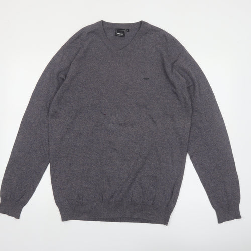 Rip Curl Men's Grey Cotton V-Neck Pullover Jumper Size L