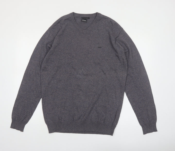 Rip Curl Men's Grey Cotton V-Neck Pullover Jumper Size L
