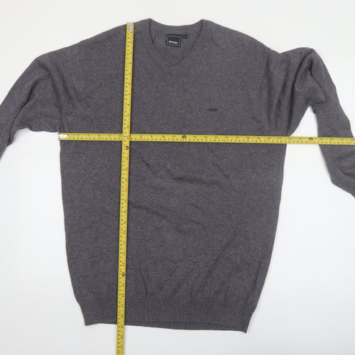 Rip Curl Men's Grey Cotton V-Neck Pullover Jumper Size L