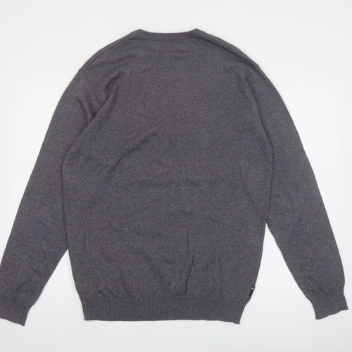 Rip Curl Men's Grey Cotton V-Neck Pullover Jumper Size L