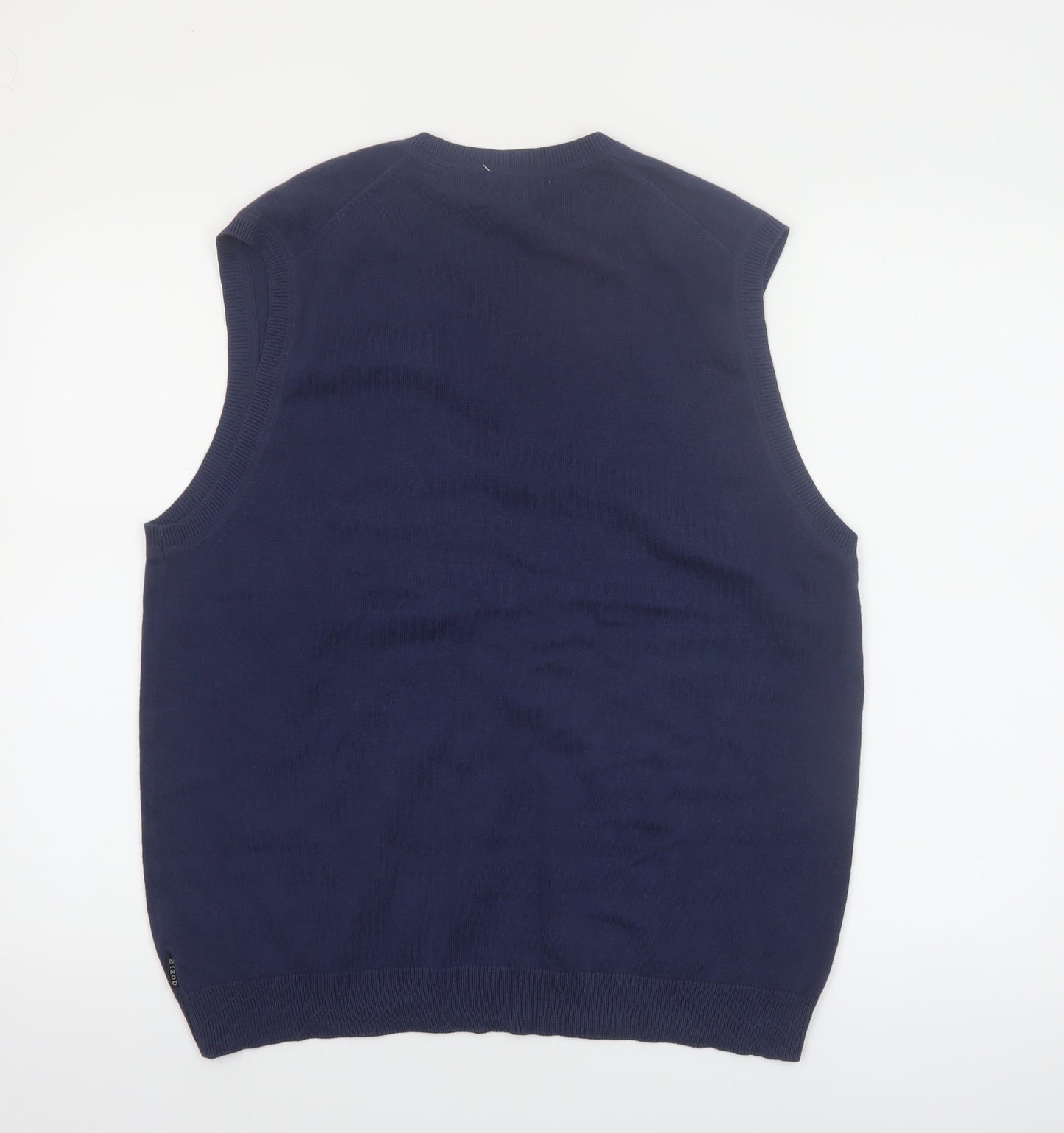 IZOD Mens Blue Argyle Golf Cotton Sleeveless Vest S