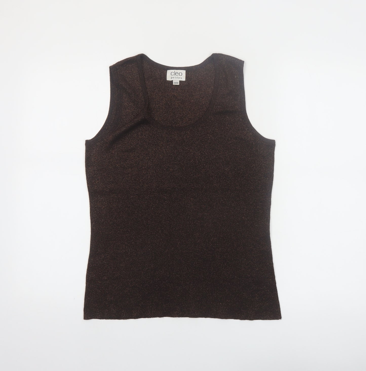 Cleo Petites Brown Knit Sleeveless Tank Top Size M Women's
