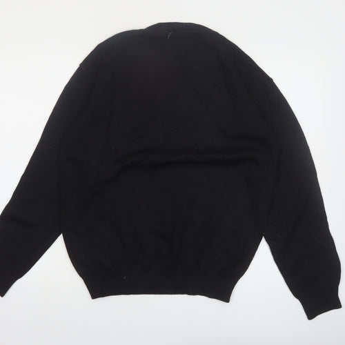 Westbury Men’s Black Wool Striped Crew Neck Jumper M