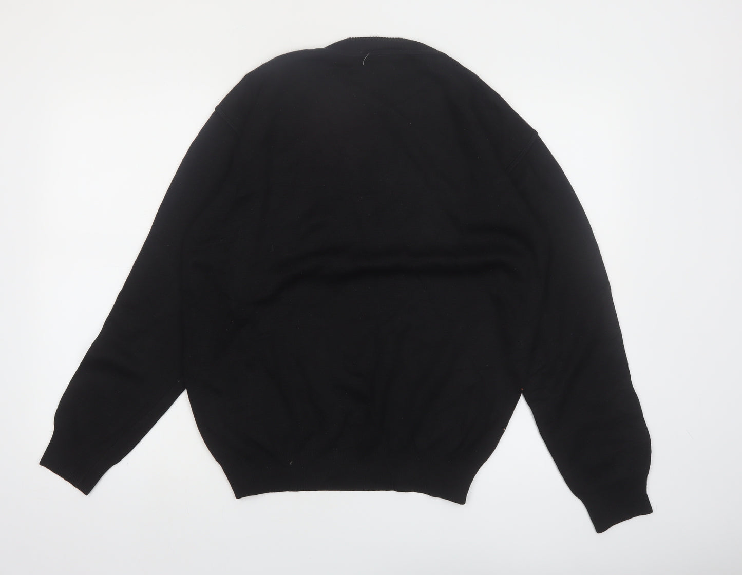 Westbury Men’s Black Wool Striped Crew Neck Jumper M