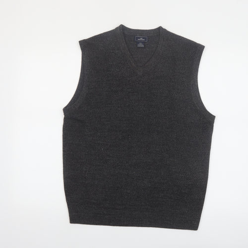 Dockers Mens Grey Acrylic V-Neck Knit Sleeveless Vest M