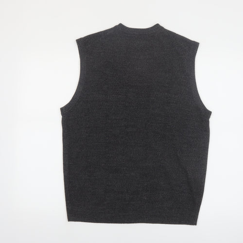 Dockers Mens Grey Acrylic V-Neck Knit Sleeveless Vest M