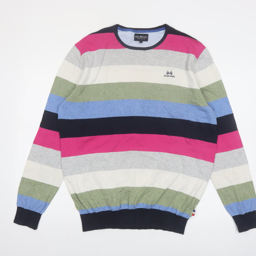 Jean Paul Men’s Multicoloured Striped Cotton Jumper L