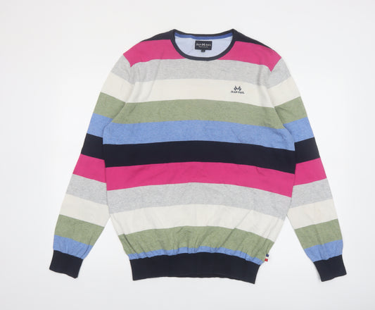 Jean Paul Men’s Multicoloured Striped Cotton Jumper L