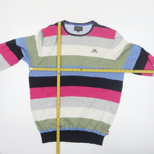 Jean Paul Men’s Multicoloured Striped Cotton Jumper L
