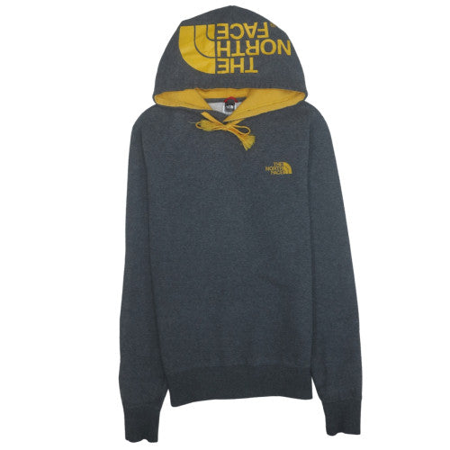 The North Face Men's Grey XS Pullover Hoodie with Yellow Logo