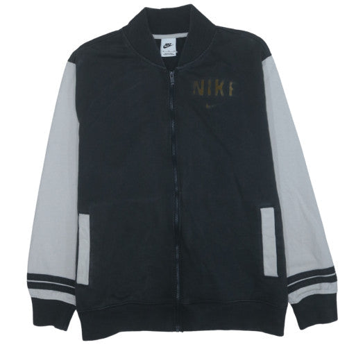 Nike Men's Black XL Varsity Activewear Jacket Full Zip Cotton Blend