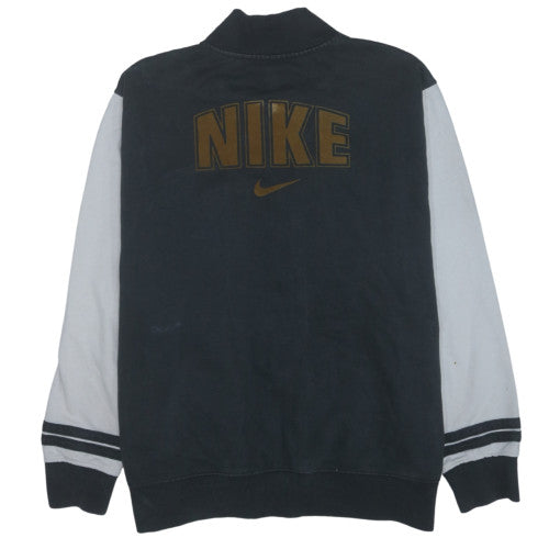Nike Men's Black XL Varsity Activewear Jacket Full Zip Cotton Blend