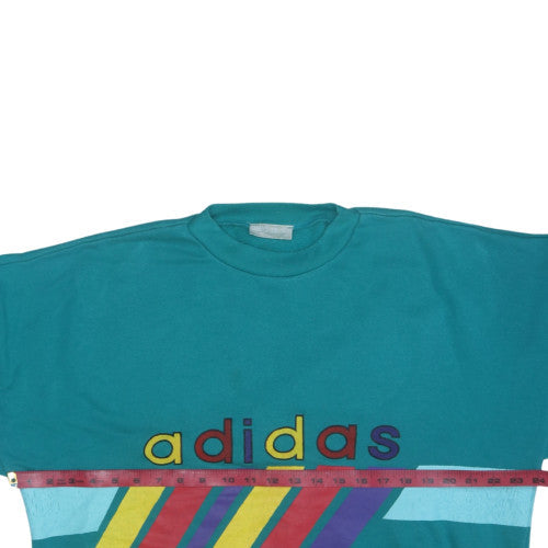 Adidas Women’s Teal Graphic Logo Pullover Sweatshirt Size L