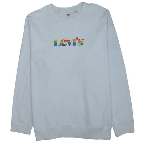 Levi's Men's White 2XL Relaxed Fit Crew Neck Graphic Sweatshirt