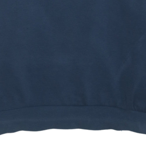 Adidas Men Blue Logo Crew Neck Pullover Sweatshirt Size M