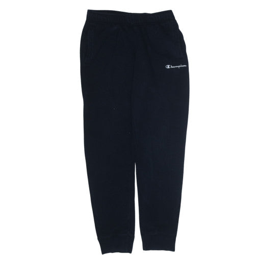 Champion Men's Black Fleece Sweatpants L Elastic Waist Tapered Fit