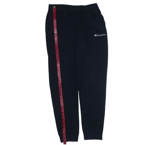 Champion Men's Black Fleece Sweatpants L Elastic Waist Tapered Fit