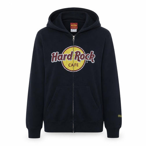 Hard Rock Cafe Women's Black Full Zip Hoodie Size M Cotton Blend