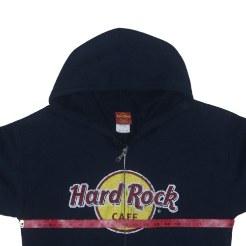 Hard Rock Cafe Women's Black Full Zip Hoodie Size M Cotton Blend