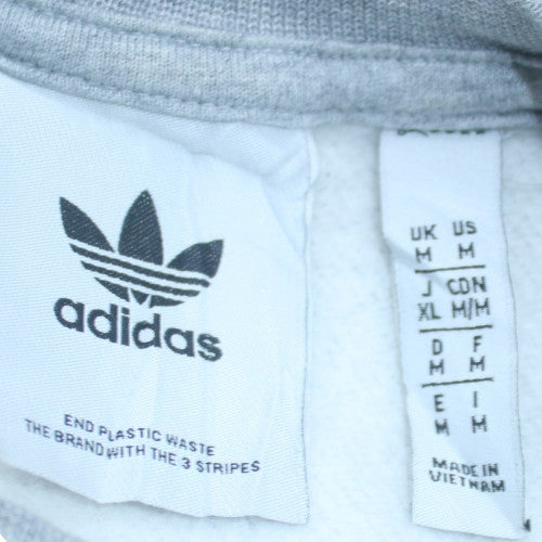 Adidas Women Grey Crew Neck Pullover Sweatshirt Size M Logo Design