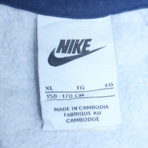 Nike Boys Blue Full Zip Fleece Hoodie XL 158-170cm Graphic Sportswear