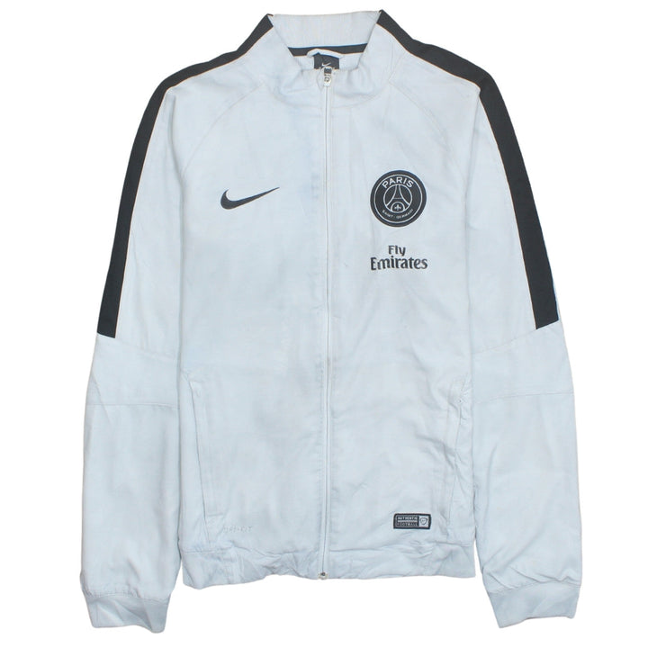 Nike PSG Men's White Track Jacket Small Dri-Fit Full Zip Football Top
