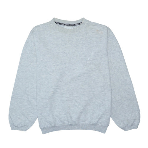 Adidas Women Grey Crew Neck Pullover Sweatshirt Size 12