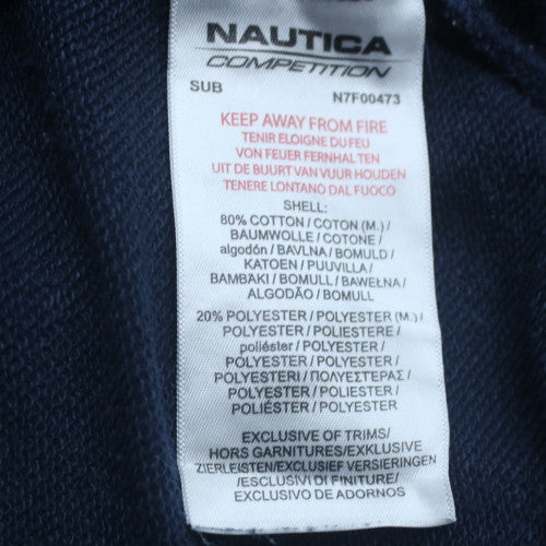 Nautica Men’s Blue 1/4 Zip Fleece Sweatshirt UK M Logo Sports Style