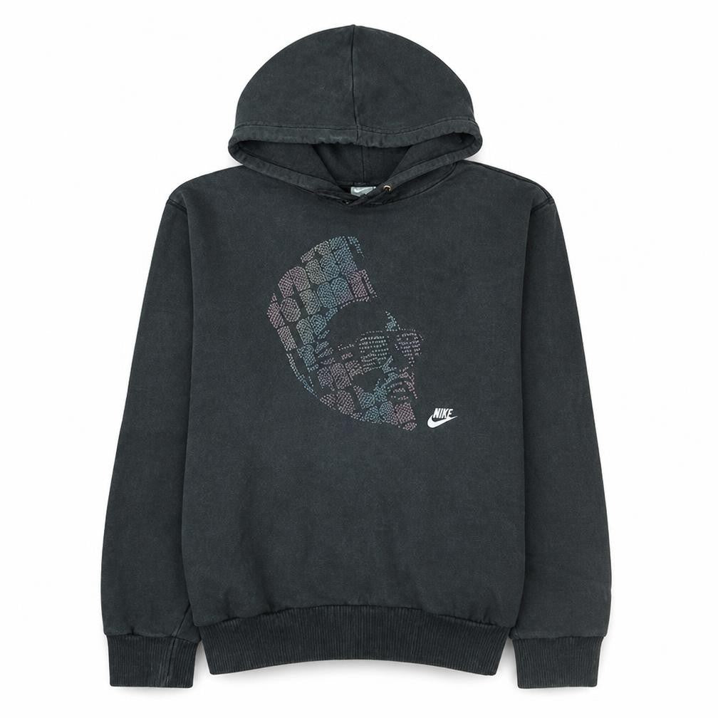 Front view of Nike Men's Black Pullover Hoodie M Graphic Print Sportswear