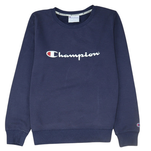 Champion Men's Blue Crew Neck Logo Pullover Sweatshirt Size S
