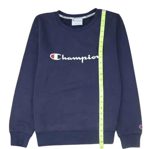 Champion Men's Blue Crew Neck Logo Pullover Sweatshirt Size S