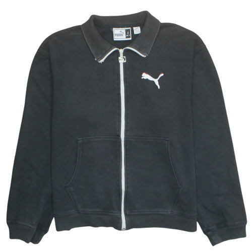 Puma Men's Black Small Track Jacket Full Zip Fleece Sportswear