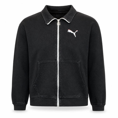 Puma Men's Black Small Track Jacket Full Zip Fleece Sportswear