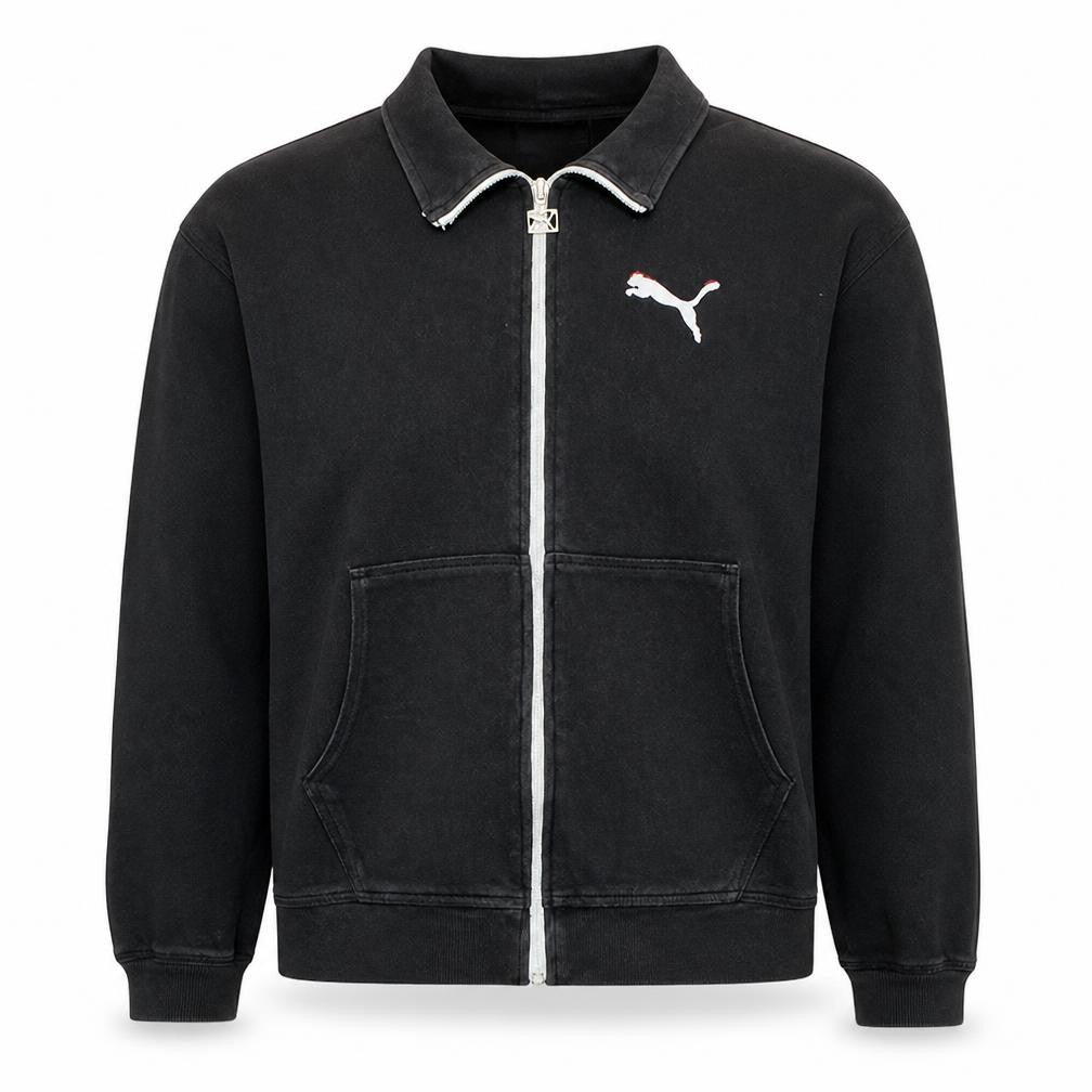 Puma Men's Black Small Track Jacket Full Zip Fleece Sportswear