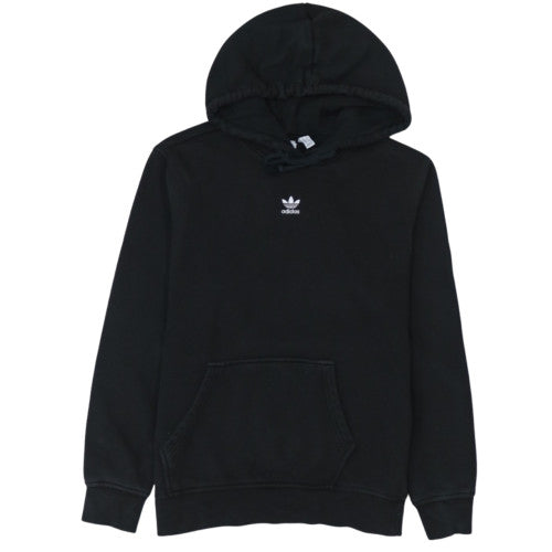 Adidas Womens Black Pullover Hoodie Size 14 Cotton Blend