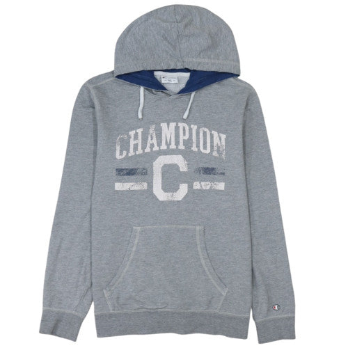 Champion Men's Grey Pullover Hoodie M Regular Fit Graphic Print