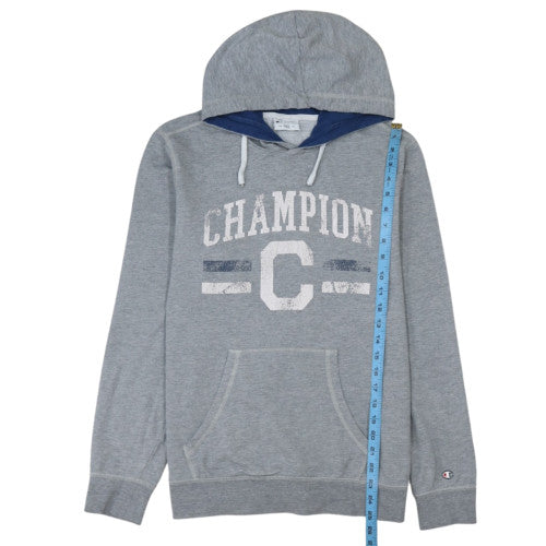 Champion Men's Grey Pullover Hoodie M Regular Fit Graphic Print