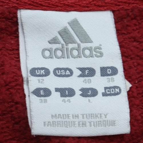 Adidas Womens Red V-Neck Sweatshirt Size 12 Casual Pullover